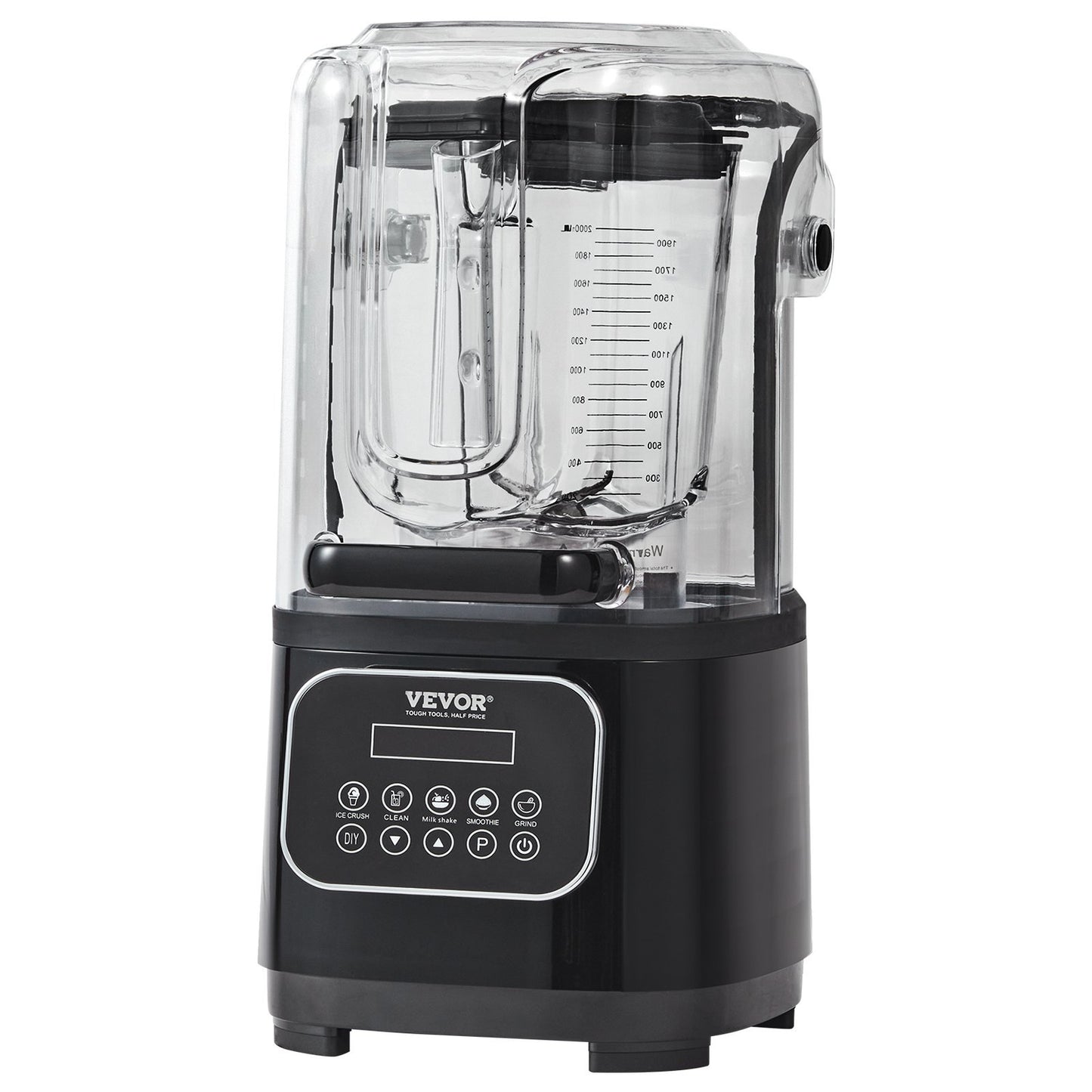 VEVOR Professional Blender With Shield, Commercial Countertop Blenders, 68 oz