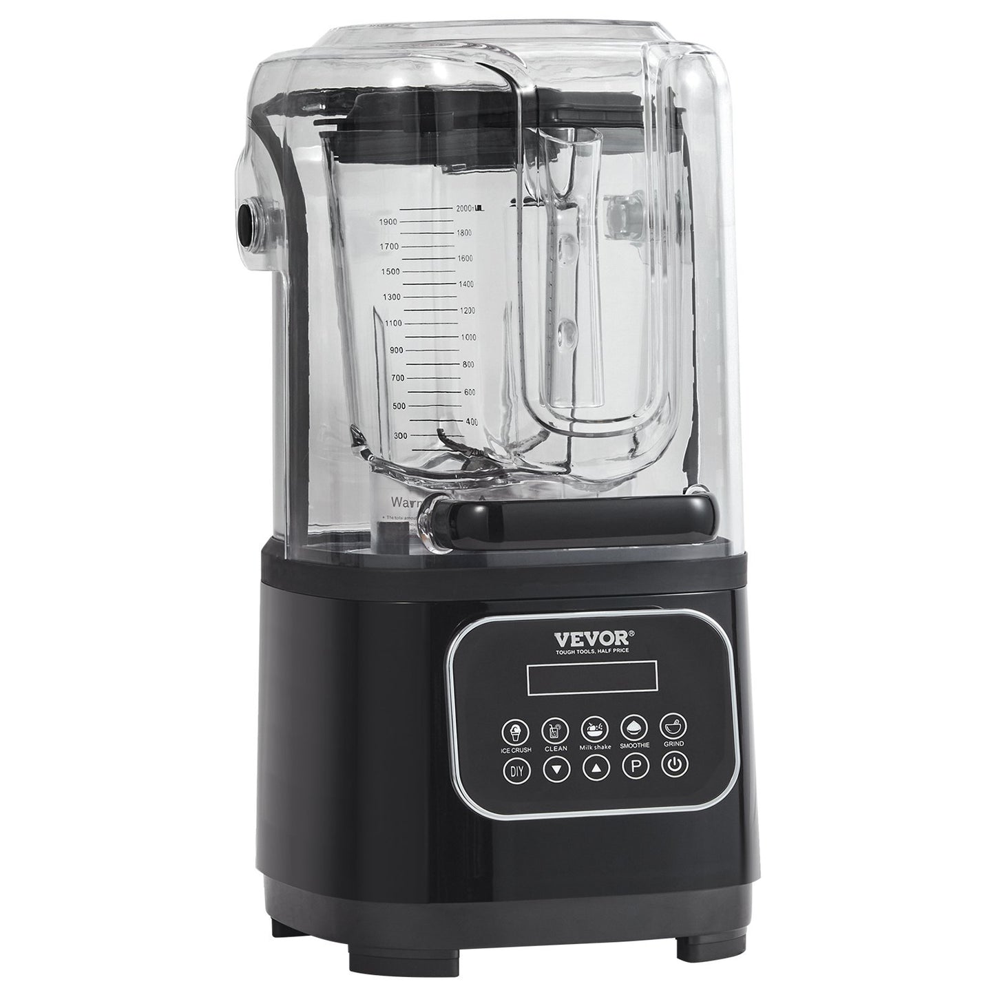 VEVOR Professional Blender With Shield, Commercial Countertop Blenders, 68 oz