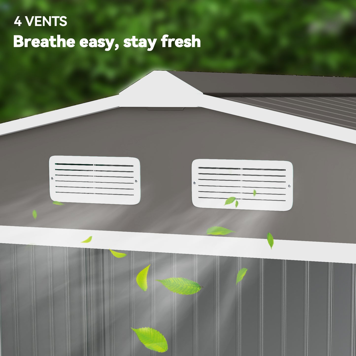 Large Outdoor Storage Shed, 9x6 Garden Tool Shed for Patio, Garage, Lawn, Gray