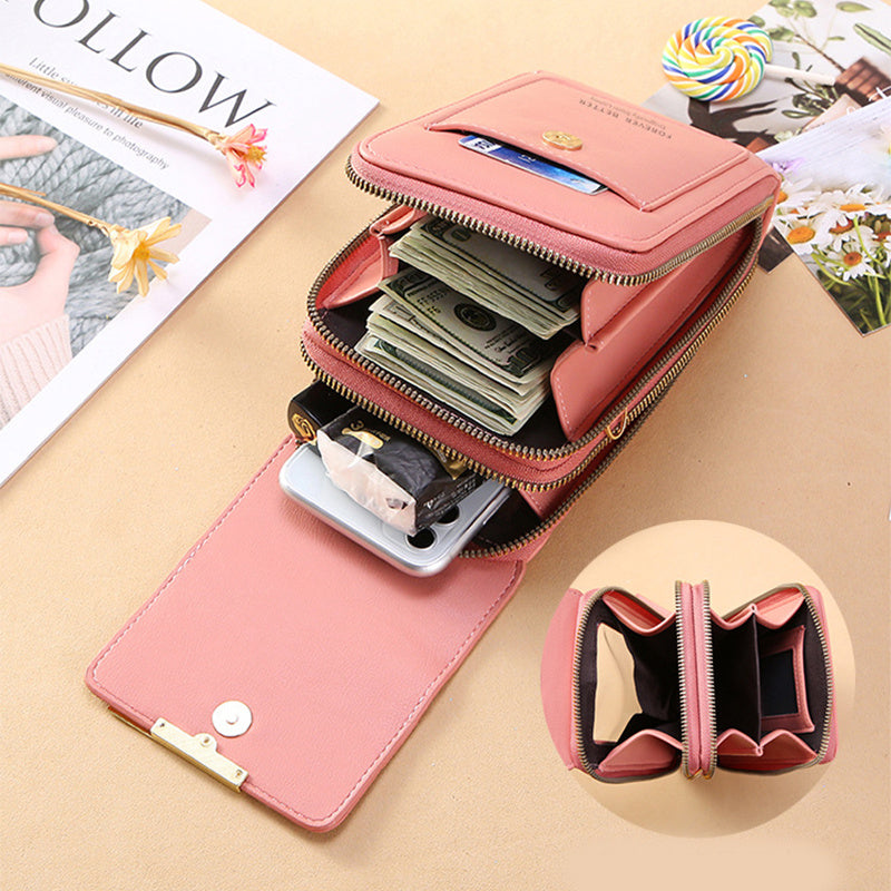 Touch Screen Mobile Phone wallet Small Crossbody purse
