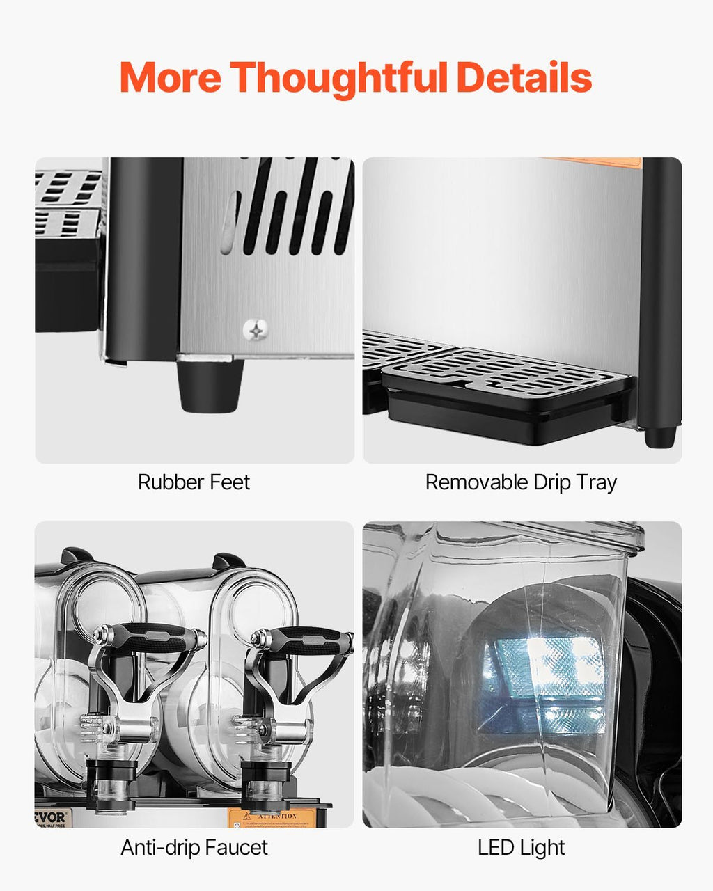 Slush Beverage Dispenser with Temperature Retention.