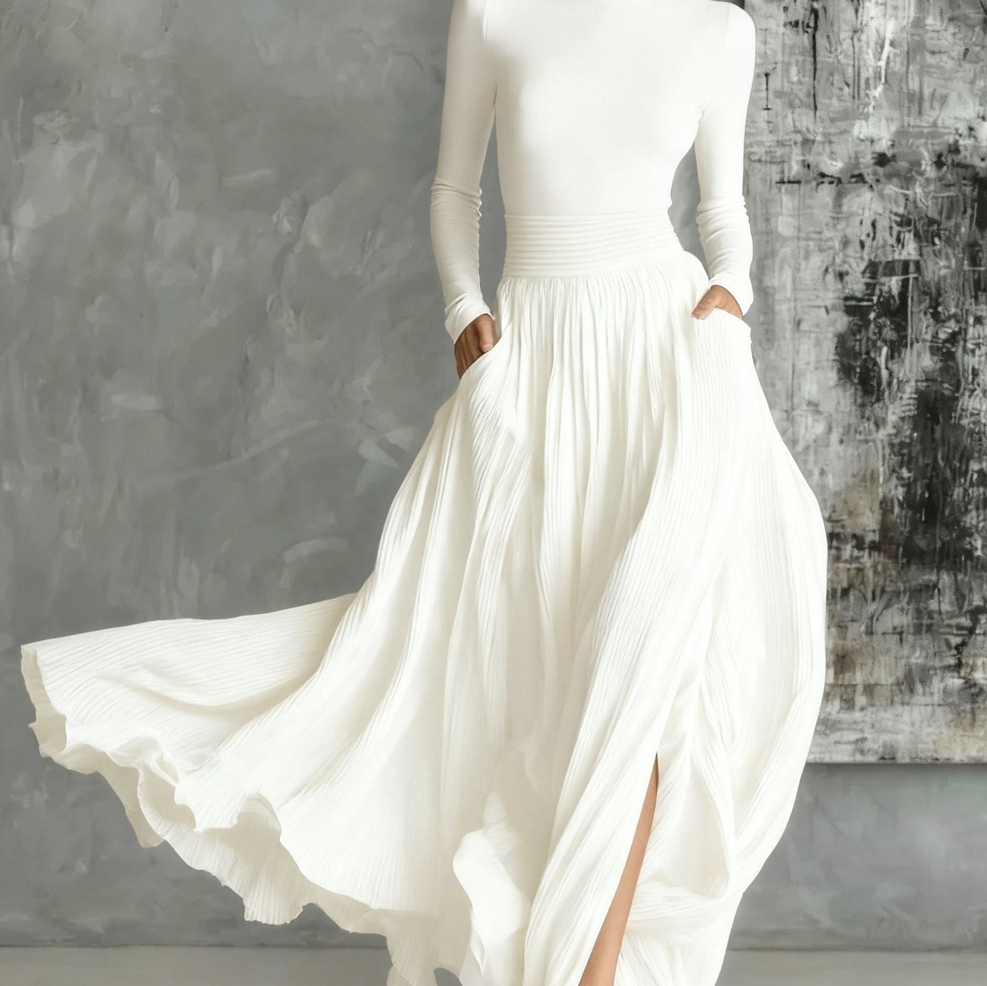 Vintage-Inspired Midi Dress – Tailored Slim Fit for Women