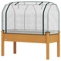 Raised Garden Bed with Greenhouse Cover - 48" x 22" x 46"