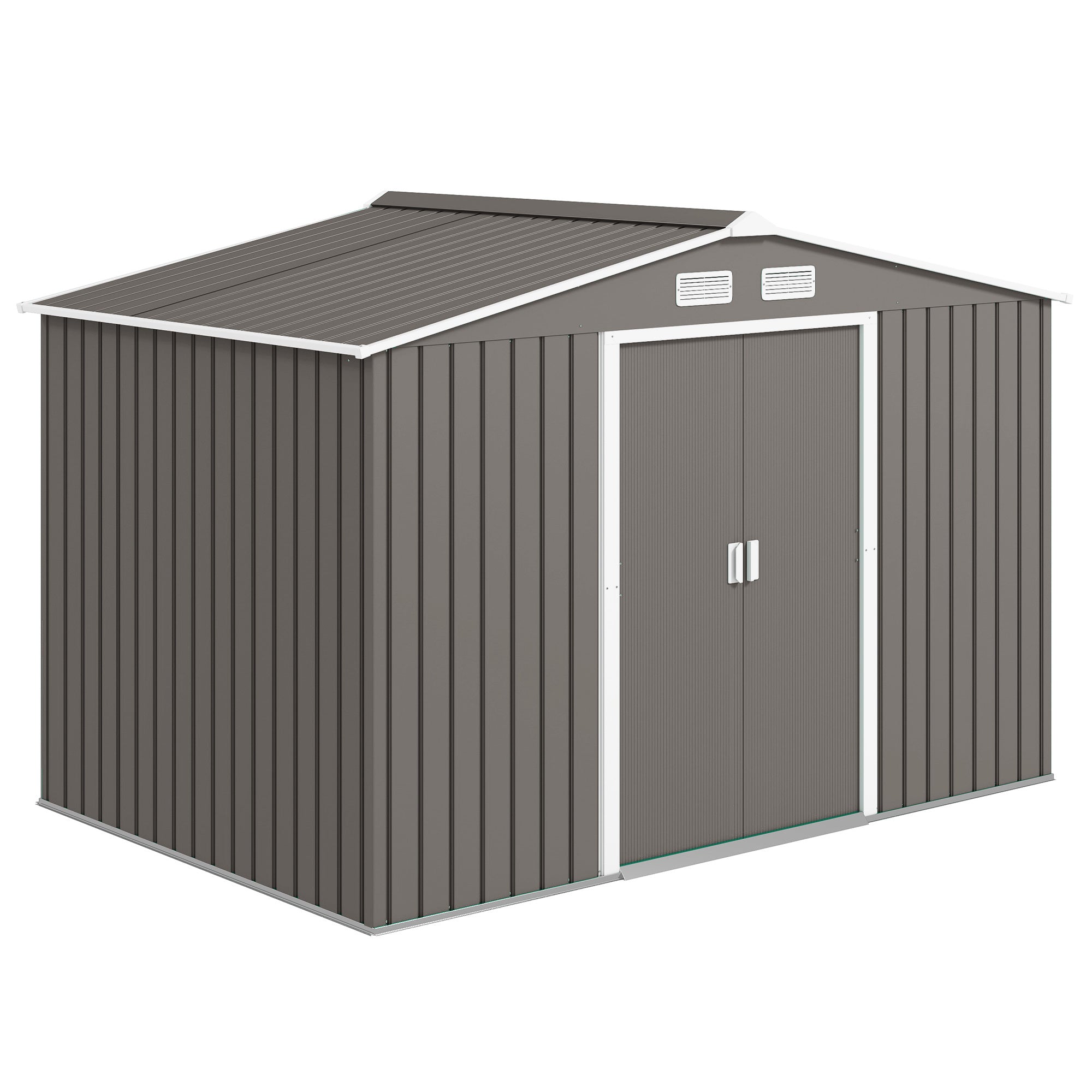 Large Outdoor Storage Shed, 9x6 Garden Tool Shed for Patio, Garage, Lawn, Gray
