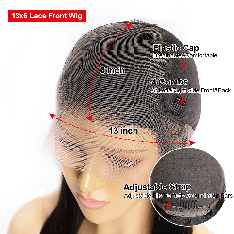 9A Real Human Hair Lace Front Wig - Straight Hair