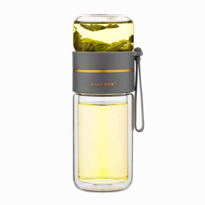 Tea Infuser Filter Tea Separation Double Wall Glass Bottle