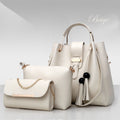 Women's 3-Piece Handbag Set | PU Leather Shoulder Bag, Crossbody & Tote with Tassel
