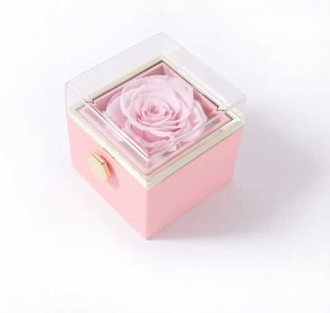 Acrylic Ring Box - Valentine's Day Proposal & Engagement Gift Box with Rose
