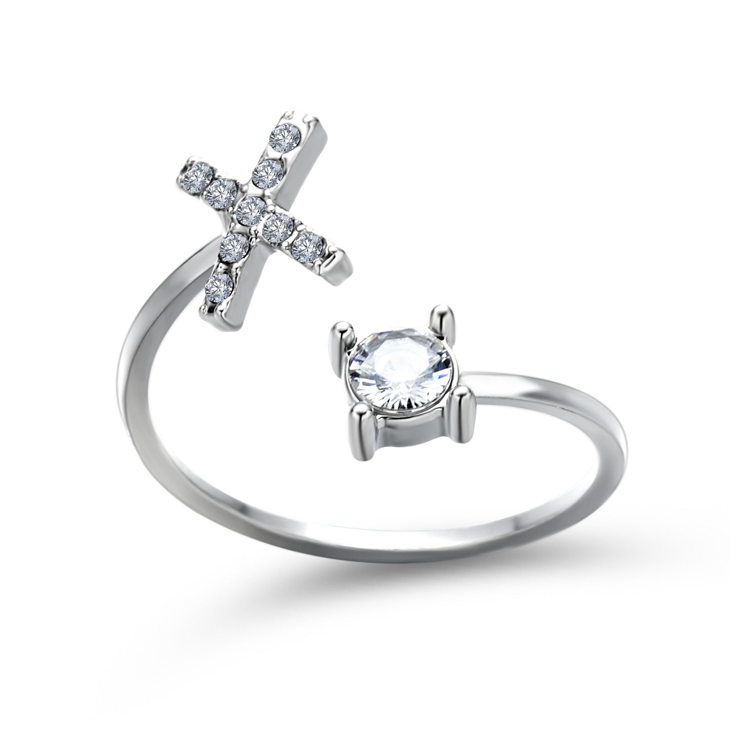 Personalized Initial Letter Ring | Adjustable Zircon Ring for Women