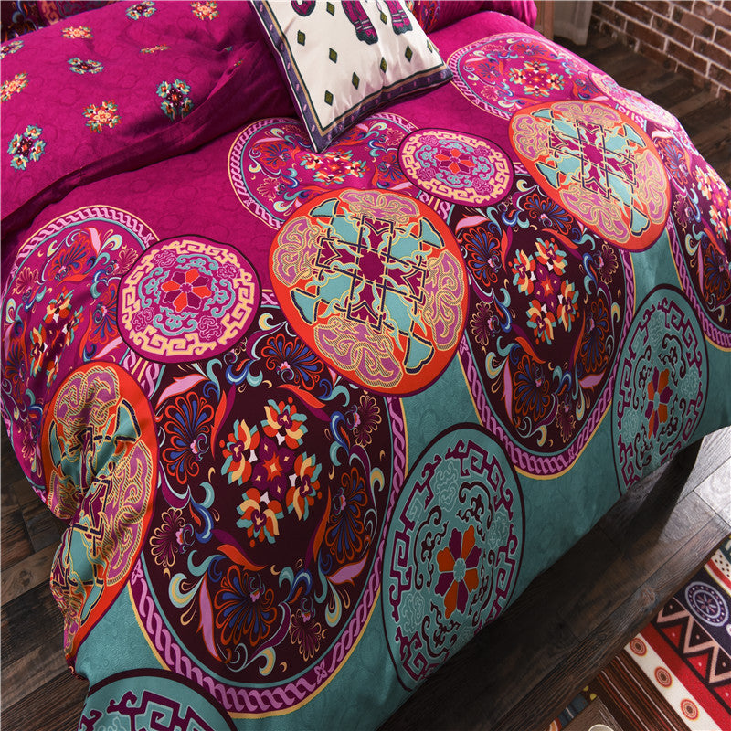 Bohemian Floral Bedding Set – Duvet Cover & Pillowcases