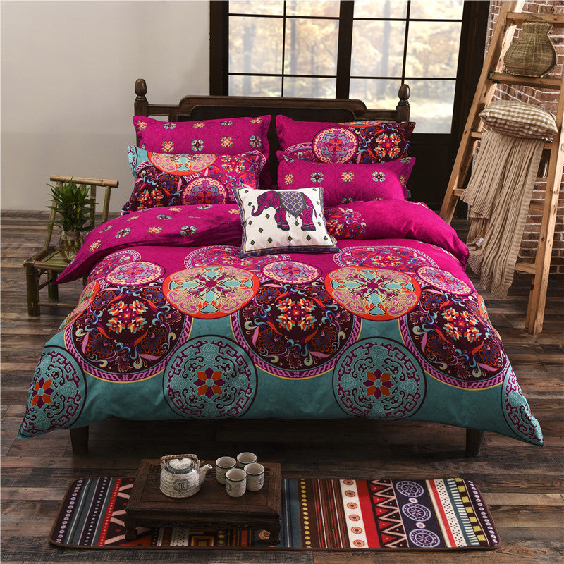 Bohemian Floral Bedding Set – Duvet Cover & Pillowcases