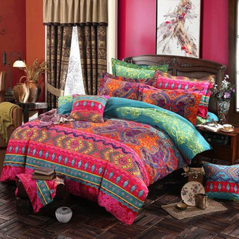 Bohemian Floral Bedding Set – Duvet Cover & Pillowcases