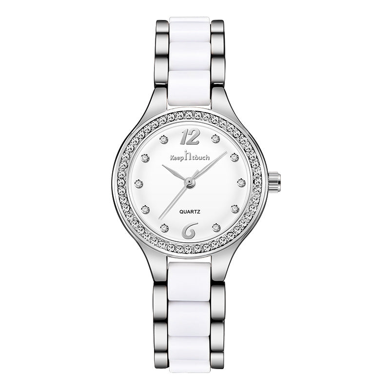 Women's Luxury Quartz Watch with Diamond Accents