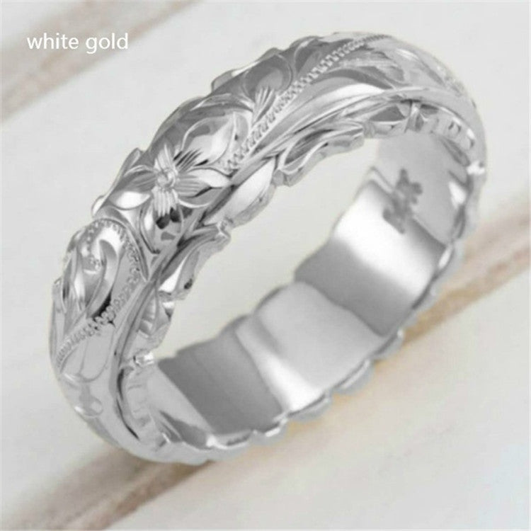 Women's  Carved Rose Flower Ring