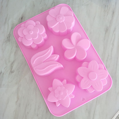 6-Piece Flower Soap Mold Set