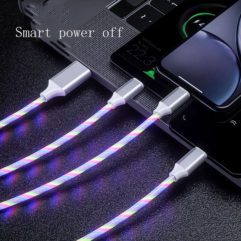 3-in-1 LED Charging Cable – USB-C, Micro USB & Lightning