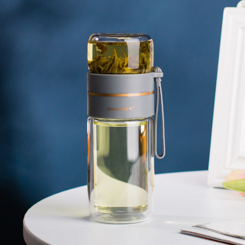 Tea Infuser Filter Tea Separation Double Wall Glass Bottle