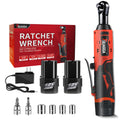 TQUAGGA 12V Cordless Electric Ratchet Wrench Set – 3/8" Drive, 45 ft-lbs