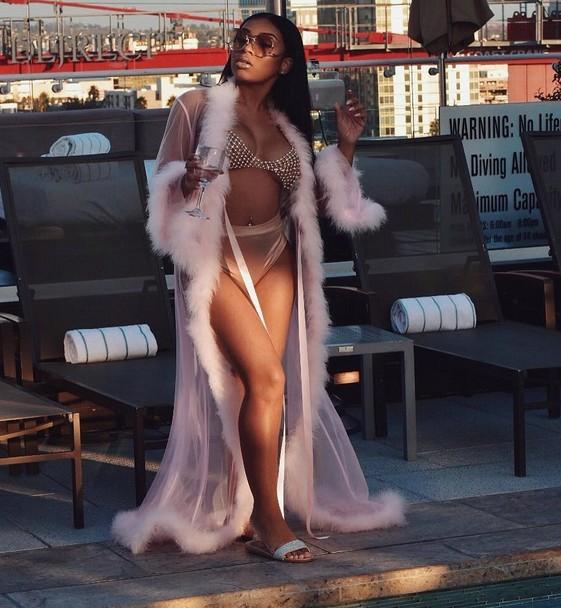 Women's Nylon Lingerie Long Skirt