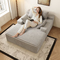 Oversized Chaise Lounge Chair – Fluffy Corduroy Cloud Sofa, Grey