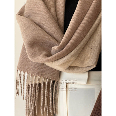 Double-sided  Australian Wool Scarf Shawl