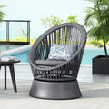 26.7 Modern Gray Wicker Lounge Chair
