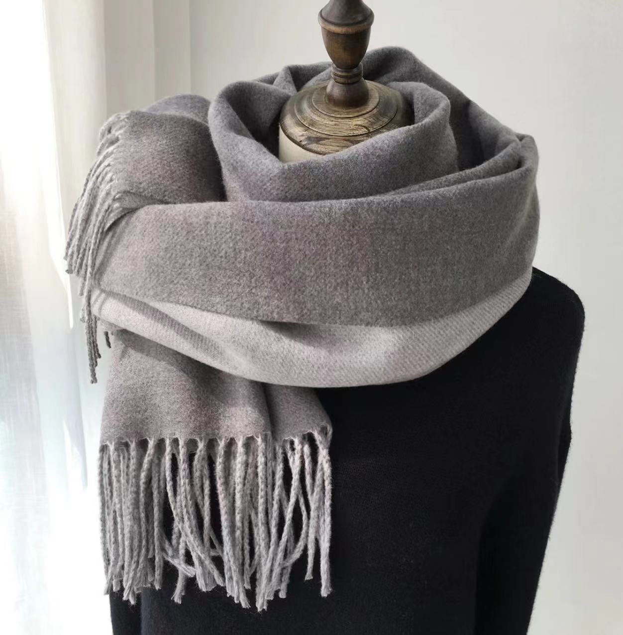 Double-sided  Australian Wool Scarf Shawl