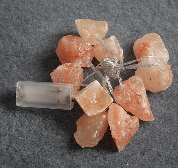 Himalayan Rose Salt Night Light with LED String
