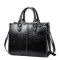 Structured Leather Tote Handbag – Premium Stitched Women's Shoulder Bag