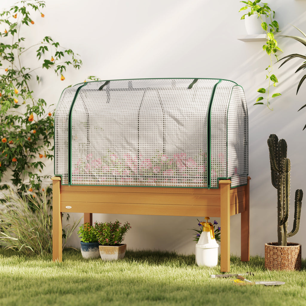 Raised Garden Bed with Greenhouse Cover - 48" x 22" x 46"