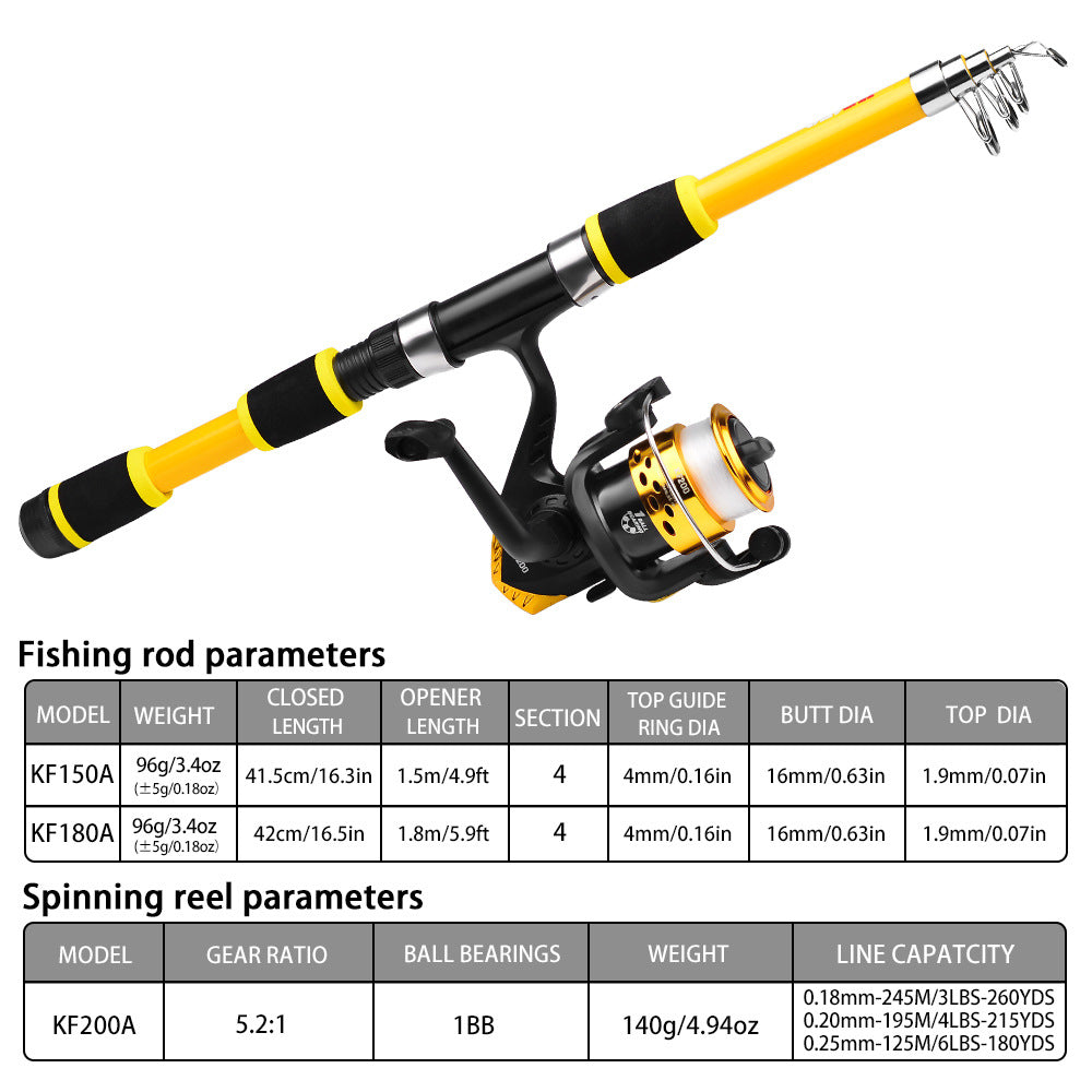 Tossing Casting Rods Fishing Wheel Fishing Rod Combination