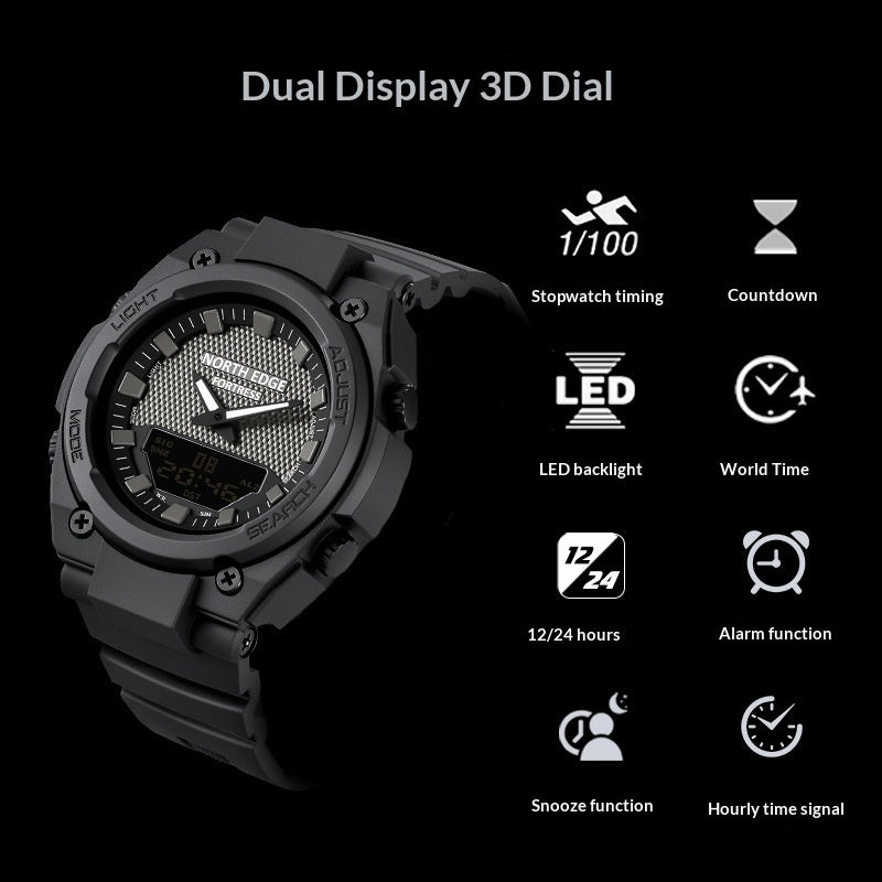 Dual-display Multi-function Luminous Quartz Watch
