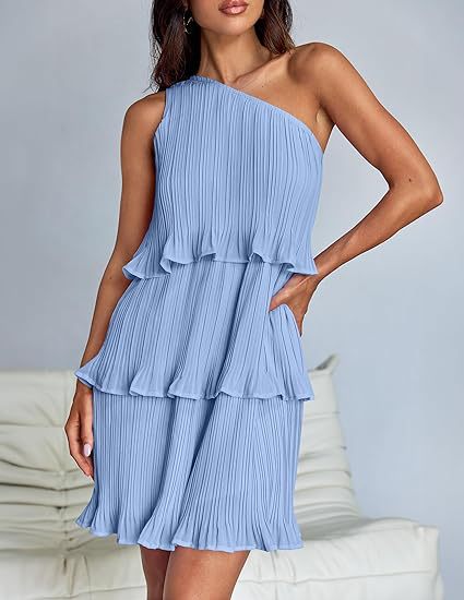 Off-Shoulder Layered Hem Dress