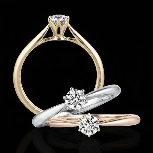 diamond ring Gold-colored rose gold wedding diamond female ring