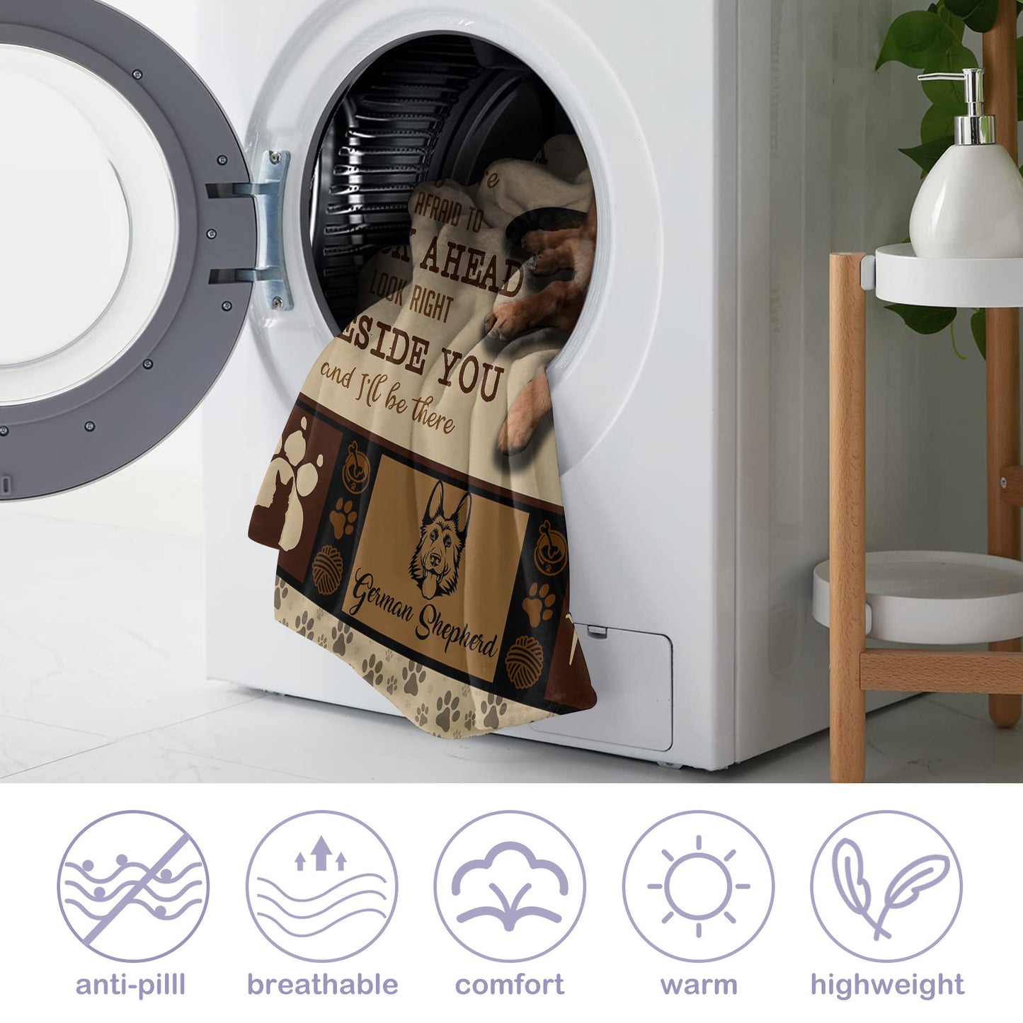 German Shepherd Dog Flannel Fleece Throw Blanket