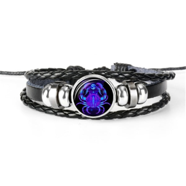 Zodiac Constellation Bracelet - Luminous Glow in the Dark Braided Bracelet for Men, Women & Kids