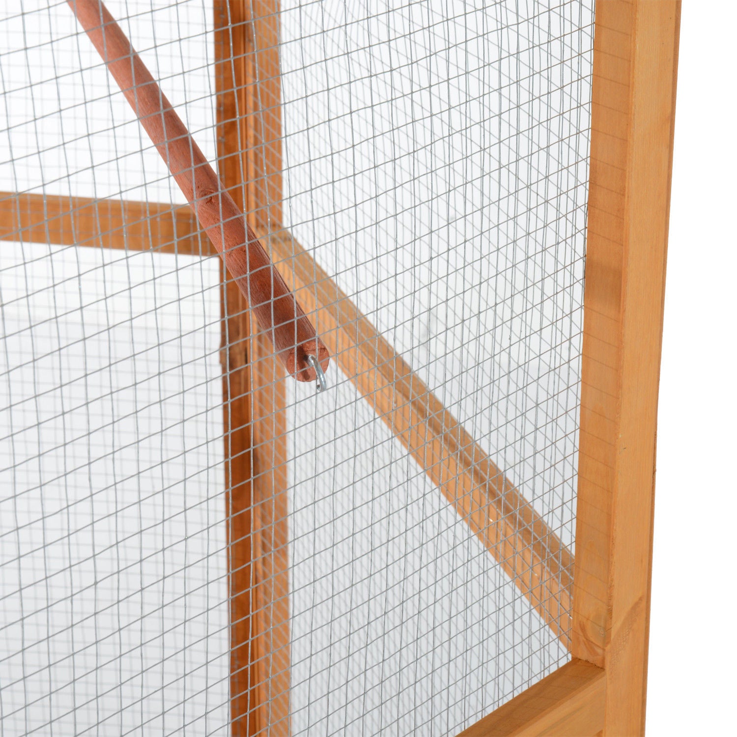 Large Wooden Bird Aviary – Hexagonal Outdoor Flight Cage with Covered Roof