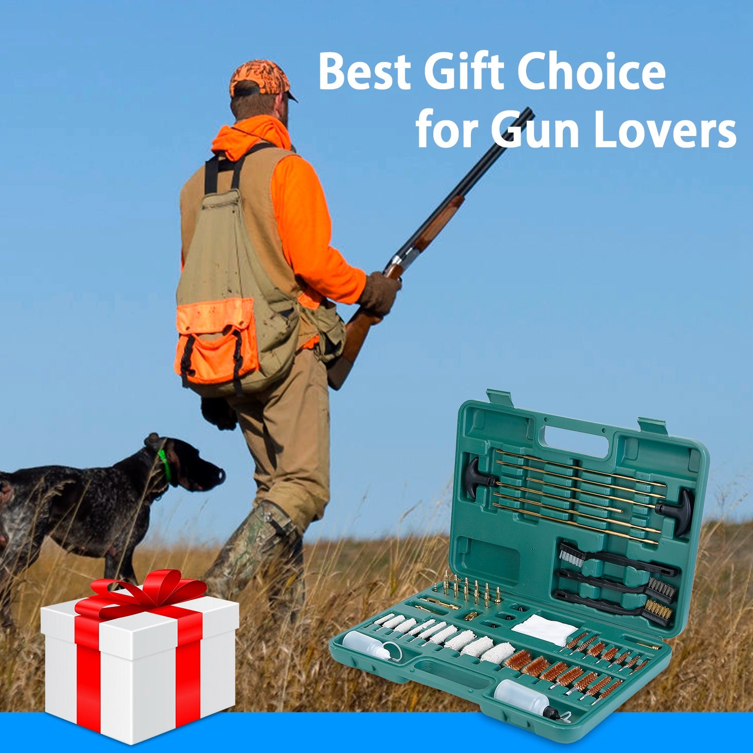 Universal Gun Cleaning Kit - Complete 100+ Piece Set with Case for Rifles, Pistols & Shotguns