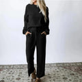 Women's Casual Knit Sweater & Straight-Leg Pants Set