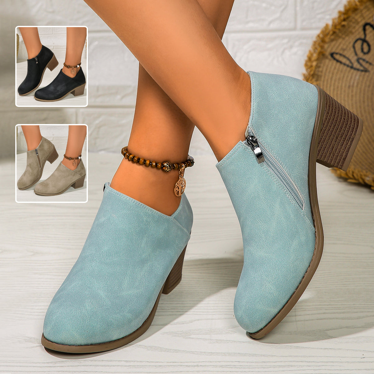 Side-Zip Ankle Boots – Women's Stylish Short Boots