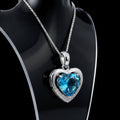 Sterling Silver Necklace for Her - Elegant Blue Pendant Jewelry Gift for Women