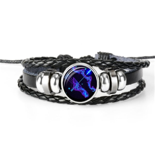 Zodiac Constellation Bracelet - Luminous Glow in the Dark Braided Bracelet for Men, Women & Kids