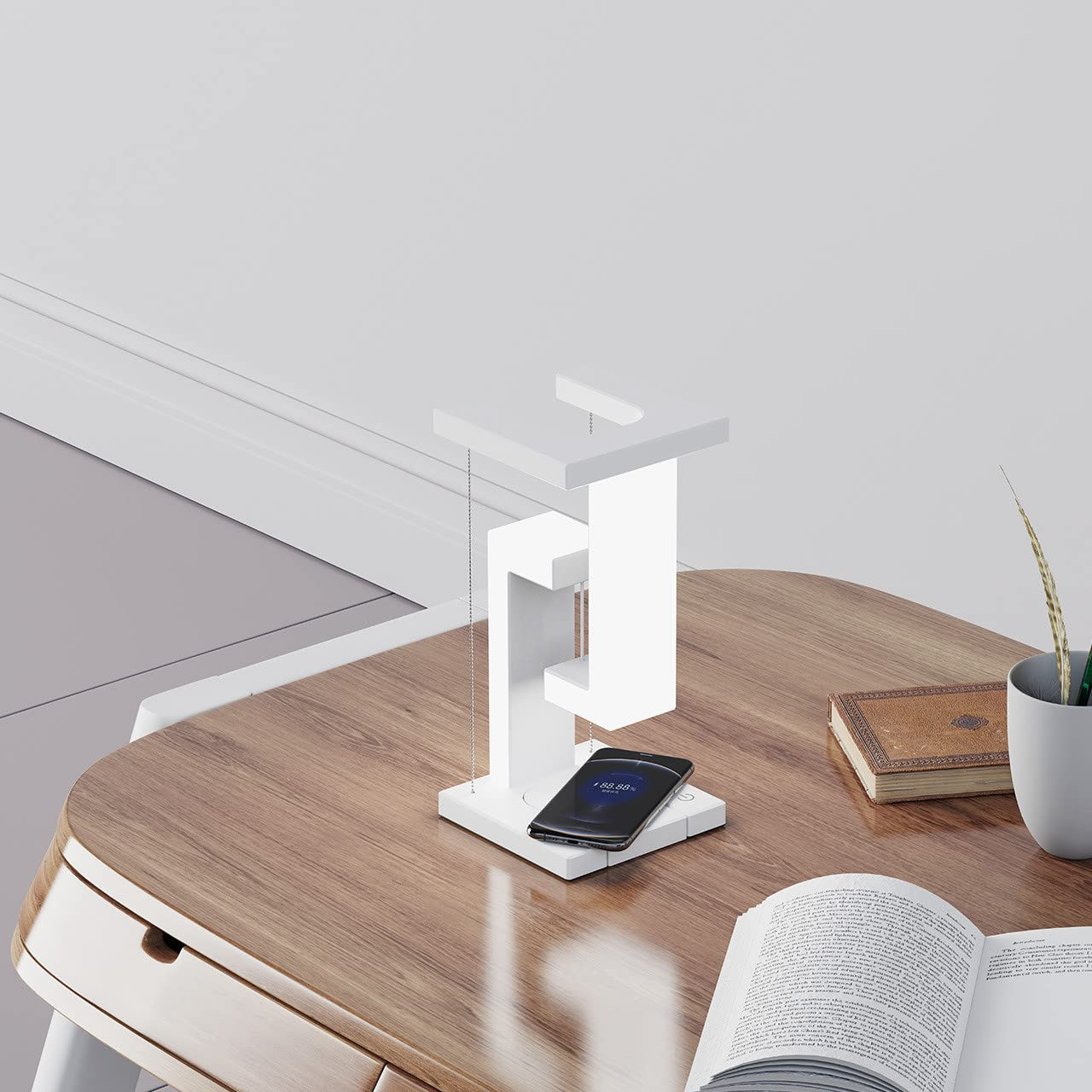 Wireless Charging Suspension Table Lamp - Floating Balance Lamp for Bedroom