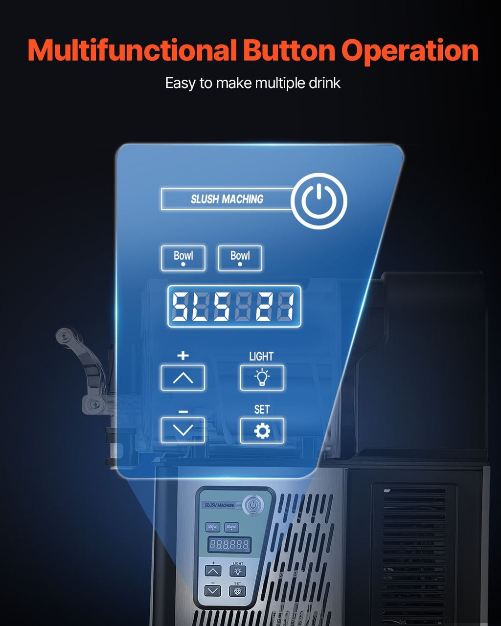 Slush Beverage Dispenser with Temperature Retention.