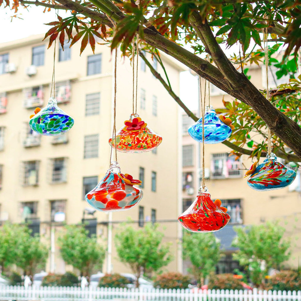 Handcrafted Glass Bird Feeder – Decorative Outdoor Garden Feeder