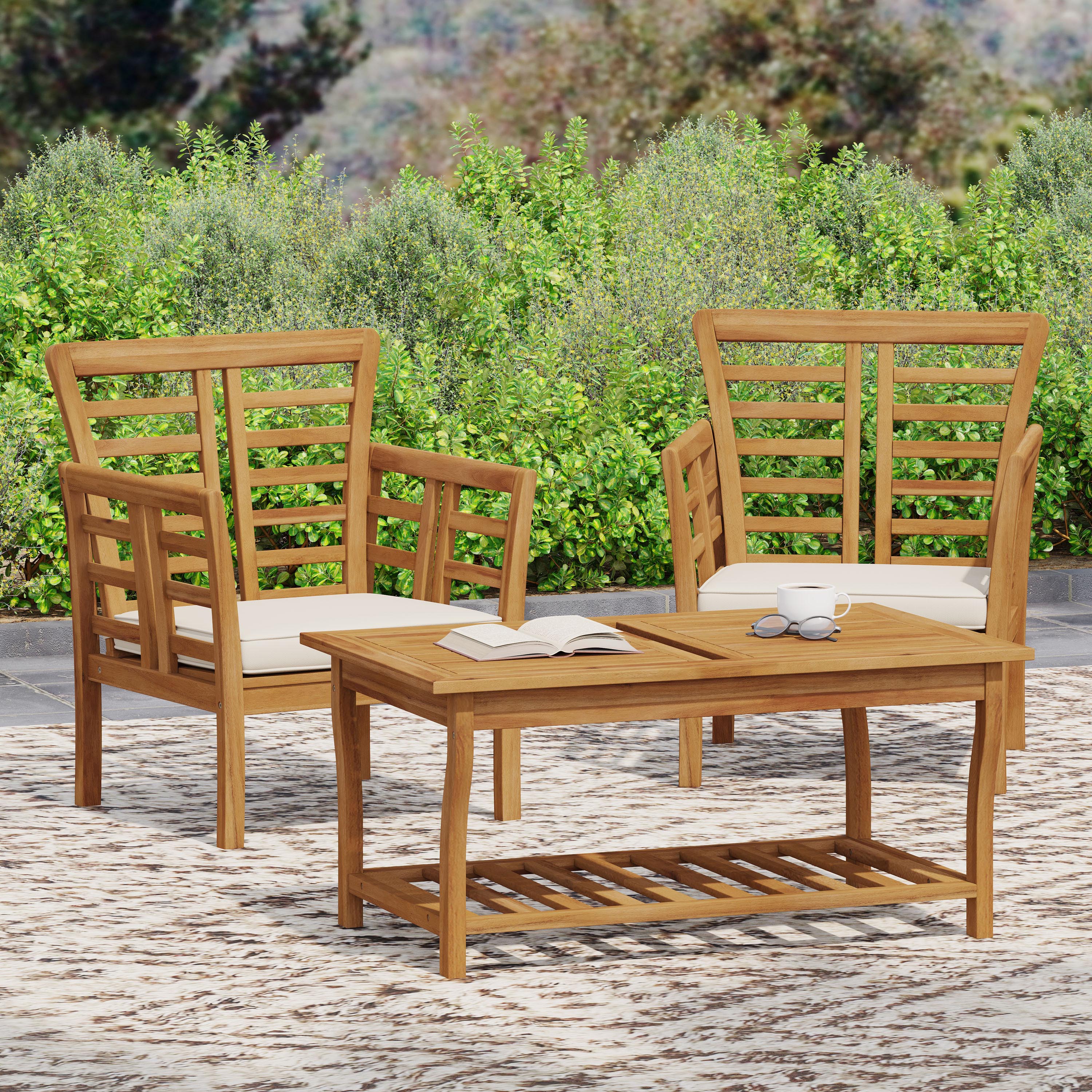 CAYDON 2 CLUB CHAIRS   TABLE