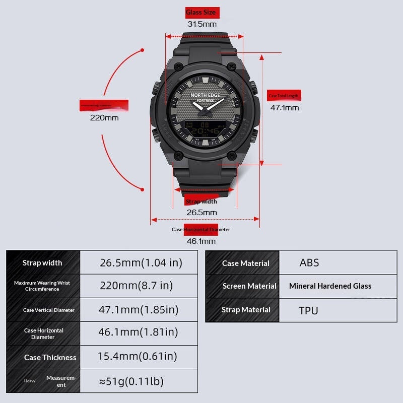 Dual-display Multi-function Luminous Quartz Watch
