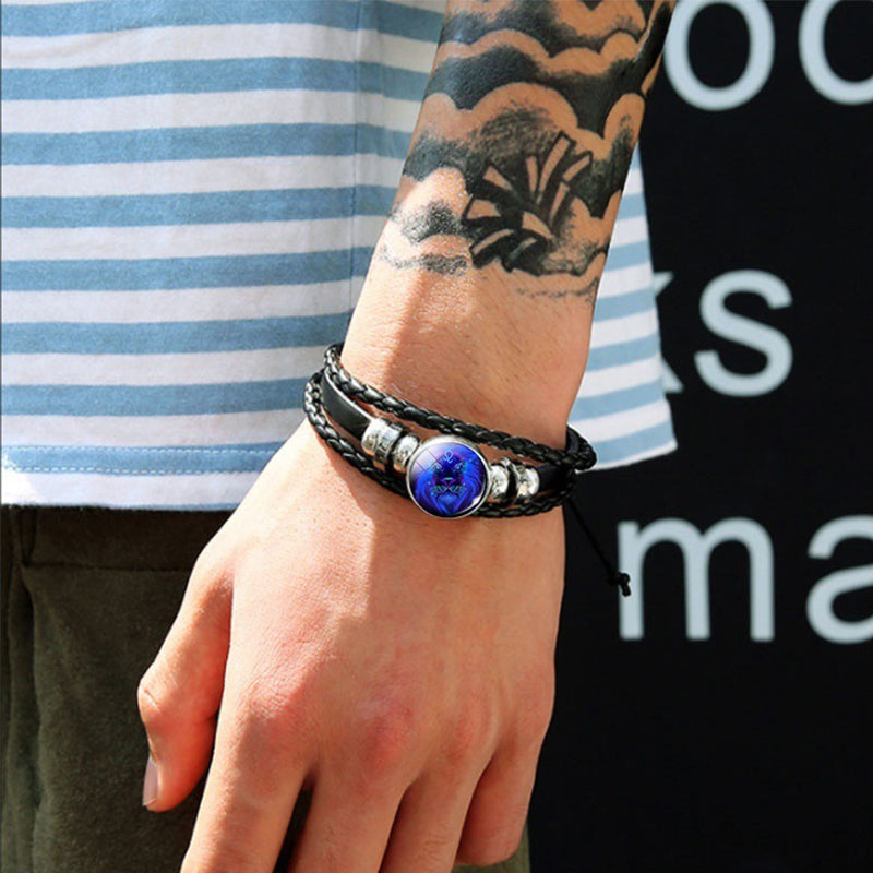 Zodiac Constellation Bracelet - Luminous Glow in the Dark Braided Bracelet for Men, Women & Kids