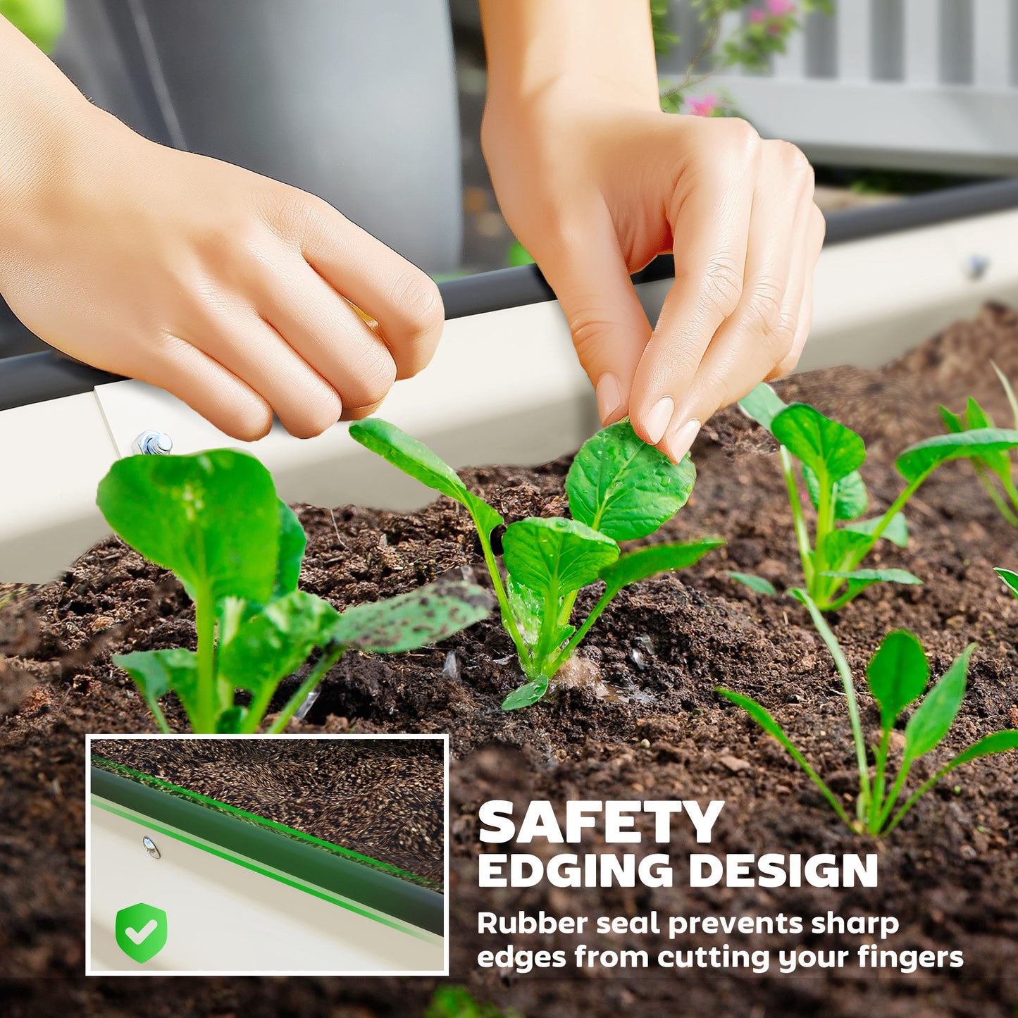 Raised Garden Bed Set - 2 Pack, 7' x 3' x 1' - Cream White