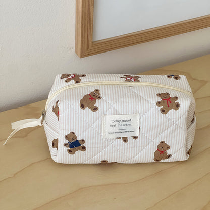 New Striped Bear Makeup Cosmetic Bag